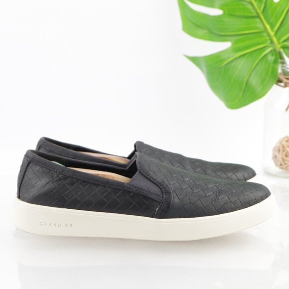 Cole Haan Womens Crosscourt Slip On Shoe Size 8.5 Navy Blue Leather Woven Loafer - Picture 9 of 14